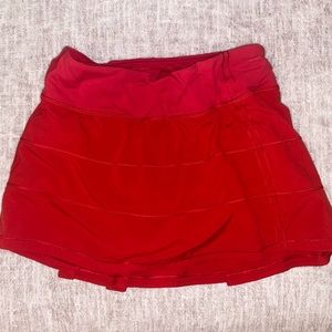 LuluLemon Run Pace Rival Red Skirt